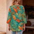 thumbnail image 7 of Womens Floral Print Tops Casual 3/4 Sleeve Tunic Shirts Loose Fit Crew Neck Blouses Lightweight Spring Summer Tops, 7 of 7