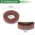 thumbnail image 6 of Unique Bargains Universal Oil Seal TC Double Lip w Steel Spring Seal Ring Rotary Shaft Seal 22x45x10mm High Pressure FKM Rubber Brown 5 Pcs, 6 of 7