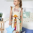 thumbnail image 4 of Fotbe Black African Woman Vestido de Dormir para Niñas de 3 a 10 Años, Mangas Cortas, Estilo Princesa, Pijama Camisón con Mangas Voladas-Medium, 4 of 6