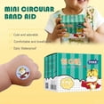 thumbnail image 2 of Kids Cartoon Animal Print Mini Round Bandages, Assorted Fun Adhesive Band-Aids for Children, Waterproof Small Wound Protection, Bulk Pack 100 Count, 2 of 8
