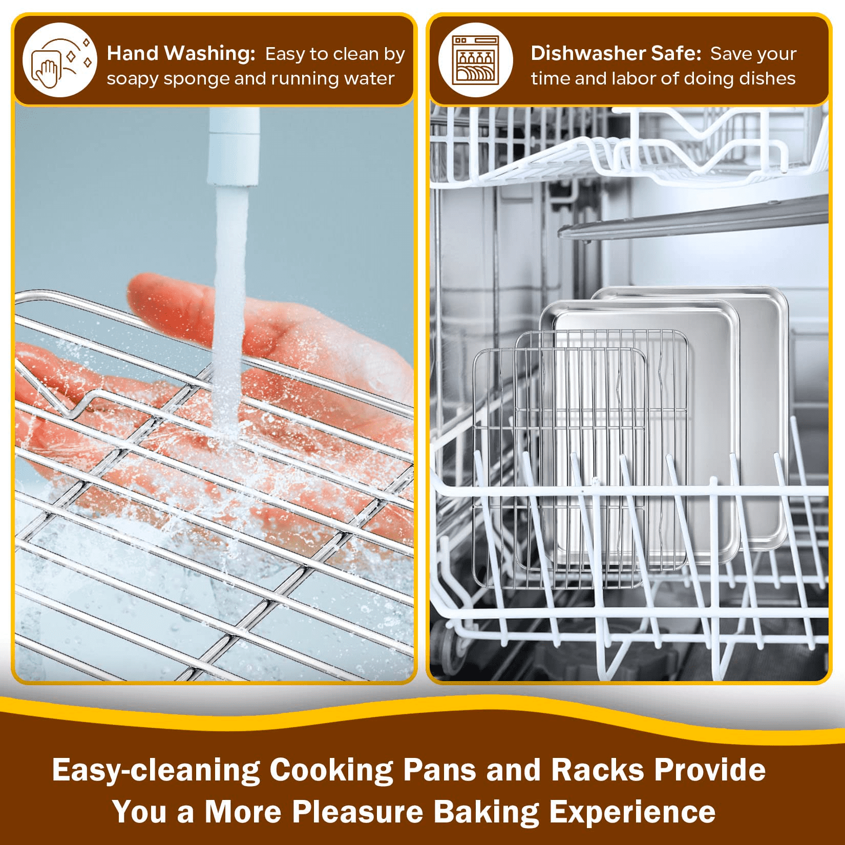 9 Inch Toaster Oven Pan with Rack, P&P CHEF Stainless Steel Baking Pan  Toaster Oven Tray with Cooking Rack, Corrugated Bottom & Grid Mesh Rack,  Oven