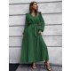thumbnail image 5 of Vestidos de otoño e invierno para mujer 2022 elegante moda cuello en V vendaje plisado cintura alta vestido largo de fiesta sexy para mujer, 5 of 5