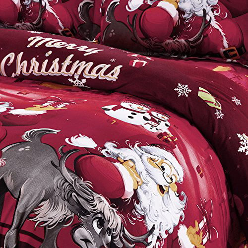 Anself 3D Printed Christmas Bedding Sets Duvet Cover 2pcs Pillowcases Bed Sheet 