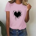 thumbnail image 5 of Tbopshirt Valentine's Day T-Shirts for Women Short Sleeve Graphic Tees, Plus Size Tops,Valentines Day Fashion Crewneck Printing Love Heart T-Shirt Casual Loose Womens Tops S-XXXL, 5 of 6