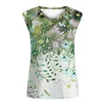 thumbnail image 4 of ICHUANYI Women's Tops Summer Fashion Casual Floral Print V Neck Sleeveless T Shirt, 4 of 5