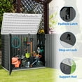 thumbnail image 3 of Dextrus Outdoor Horizontal Storage Sheds, Weather Resistant Resin Tool Shed, Multi-Opening Door for Easy Storage of Bike, Trash Cans, Garden Tools, Lawn Mowers, 35 Cu ft, 3 of 5