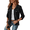 Black, variant on Women’s Jackets Fall Long Sleeve Lapel Zipper Pocket Button Street Style Casual Chic Motorcycle Coat S-2XL