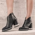 thumbnail image 1 of JFBUJC Style Ladies Pointed Cowboy Boots Black Fashion High Heel Ankle Boots Embroidered Rivet Punk Style Short Boots Plus Size, 1 of 5