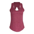 thumbnail image 4 of MESSUEN Womens Workout Tank Tops Open Back Tops for Women Crew Neck Muscle Yoga U Neck Solid Ice Silk Underlay Shirt Women's Summer Blouses Womens Basic Tank Top Red M, 4 of 9