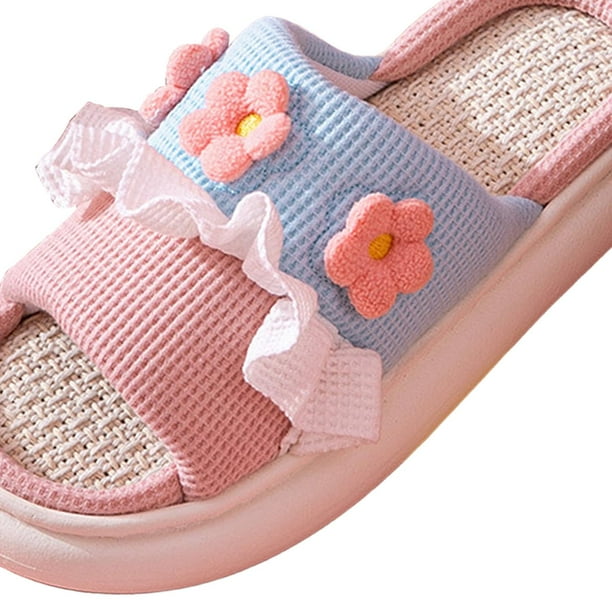 Pantuflas de mujer, sandalias de baño con punta abierta, zapatos