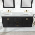 thumbnail image 4 of Gazsi 72" Double Bathroom Vanity Set in Black Oak with Grain White Composite Stone Countertop with Mirror, 4 of 8