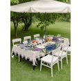 thumbnail image 4 of Outdoor Tablecloth with Umbrella Hole for Patio/Picnic/Party/Camping, Watercolor Hydrangea Waterproof Table Cloth Rectangle Table Cover Washable, Country Flowers Wreath Plants Plaid Beige (60"x 120"), 4 of 8