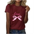 thumbnail image 2 of Yteetum Valentines Gift Valentine Shirts for Women Oversized Crewneck Valentine's Day Graphic Print Short Sleeve T Shirts Pullover Top Womens Casual Round Neck Plus Size Loose Comfy Summer Tee Shirts, 2 of 5