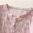 thumbnail image 4 of Holzkary Embroidered Cotton Linen Tops for Women 3/4 Sleeve Summer Boho Peasant Gauze Blouses Dressy Casual Bohemian Shirts Light Violet L, 4 of 7
