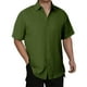thumbnail image 2 of pstuiky camiseta de hombre, Camisa informal de manga corta con botones y cuello de color liso para hombre camisetas de hombre xxl, 2 of 6