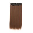 thumbnail image 1 of yeacher Seamless 23.6-Inch Straight Hair Extensions with 5 Clips for Instant Volume & Length, High-Temperature Fiber, Natural Look, Easy Care, 60cm Long (Color 8#), 1 of 6
