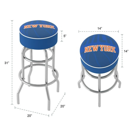 New York Knicks NBA Fade Padded Swivel Bar Stool - Blue, Orange, White
