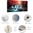 thumbnail image 2 of ZHONGYUTONG Waterfall Canvas Wall Art Autumn Forest Painting Red Trees Picture Prints Nature Landscape Wall Decor for Living Room Office Framed (12.00" x 24.00"), 2 of 6