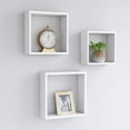 thumbnail image 2 of Juego de 3 estantes en forma de cubo para pared VidaXL, MDF, color blanco, 30 x 30 cm, 2 of 9