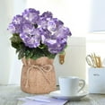thumbnail image 3 of Morttic 2PCS Artificial Geraniums Faux Flowers Light Purple Geraniums Silk Flowers Outdoor Artificial Geranium Bush for Floral Home Decor Indoor Garden Patio Grave Cemetary Vase Table Centerpiece, 3 of 6