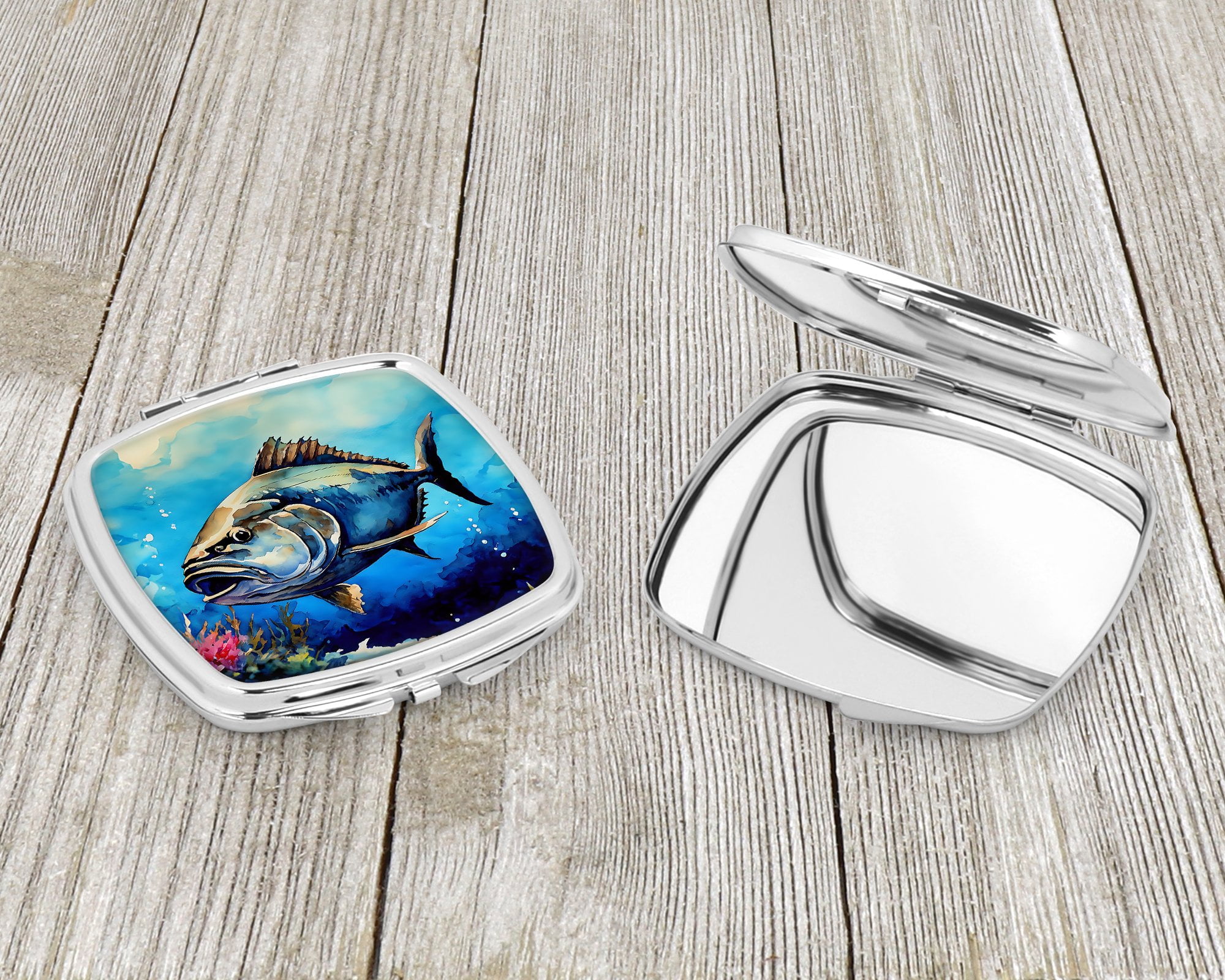 Bluefin Tuna Compact Mirror 2.75 in x 3 in