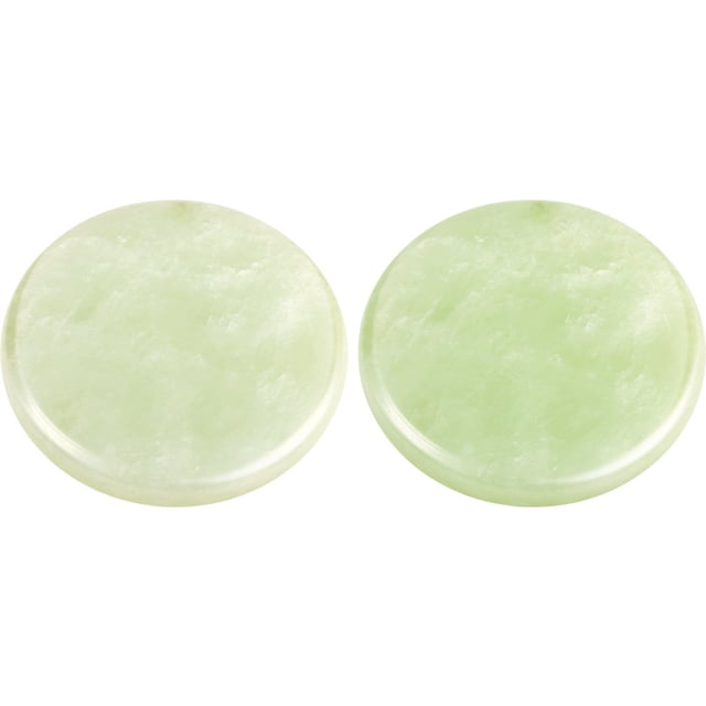 2 Pieces Eyelash Extension Jade Stone Glue Lashes Jade Stone Adhesive Pallet Fake Eye Lash Base 2 Inch (Green)