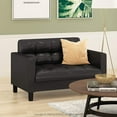 thumbnail image 7 of Furinno Brive Contemporary Tufted Loveseat, Black Faux Leather, 7 of 7