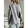 thumbnail image 2 of Biezeib Women's Spring Autumn Casual Shirt Long Sleeve Solid Color Ruffle Collar Button Up T-shirt, 2 of 6