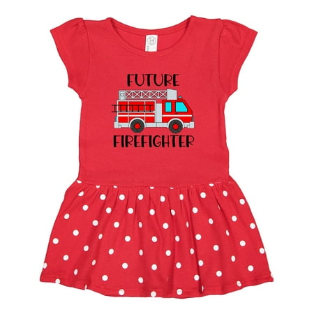 

Inktastic Future FireFighter Red Fire Truck Engine Gift Toddler Girl Dress