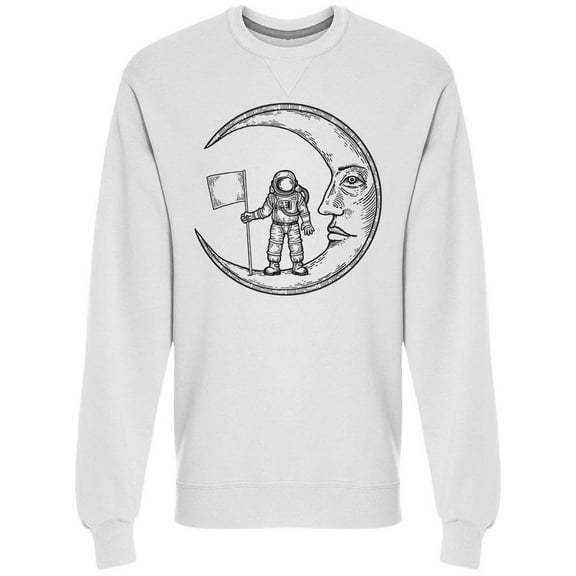 Astronaut On The Moon Sketch Sweatshirt Men -Image by Shutterstock, Male Medium