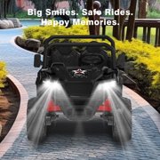 Mega Motion 24V Kids Electric Ride-On UTV Truck with 4WD, Dump Bed, 2 Seats, LED Lights, Music, Remote Control, Shovel, for Boys & Girls