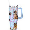 thumbnail image 2 of Stylish Dog Pattern Travel Mug - 40oz Leakproof Tumbler with Straw & Handle - Ideal Gift for Women Who Love Puppies, 2 of 7