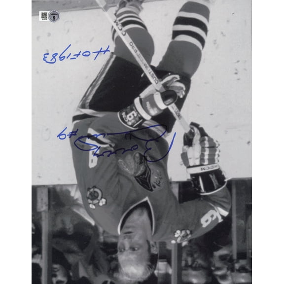 Bobby Hull Autographed 11x14 Photo Chicago Blackhawks "HOF 1983 #9" Beckett BAS QR #SB30745