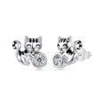 thumbnail image 1 of Arete de Gato Lindo Bañado en Plata, 1 of 9