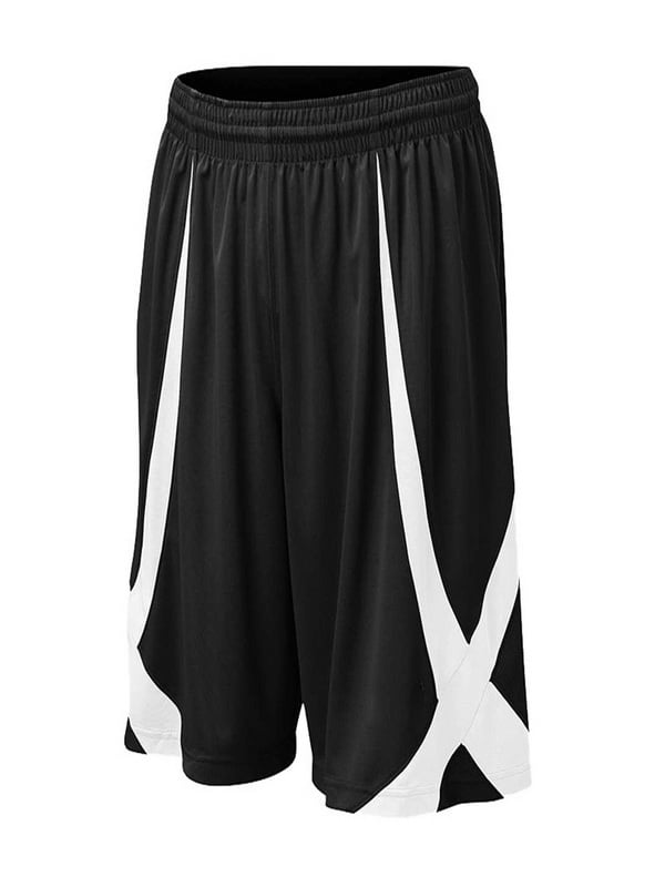 TOPTIE Youth Basketball Shorts, Viscose Knit, No Pockets-Black-XL ...