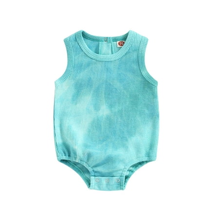 

Bagilaanoe Newborn Baby Boy Rompers Tie-dye Print Sleeveless Bodysuits 3M 6M 12M 18M 24M Infant Casual One Piece Short Jumpsuit