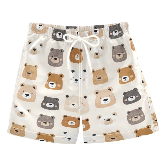 joogoo Boy Swim Trunks Cute Bears Bathing Beach Board Shorts M