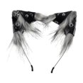 thumbnail image 3 of Diadema con orejas de gato para Halloween, accesorio decorativo de moda para mascaradas Gris oscuro, 3 of 8