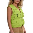 thumbnail image 4 of STETMN Women's Cargo Vest Outdoor Fishing Workout Tank Top Travel Walk Sleeveless Tee with Pockets, 4 of 7