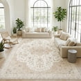 thumbnail image 3 of CHITOOMA 8'x10' Boho Area Rugs for Living Room, Machine Washable Floral Area Rug with Non-Slip Backing, Stain Resistant Non-Shed Carpet for Bedroom, Dining Room, Dorm, Office, 3 of 13