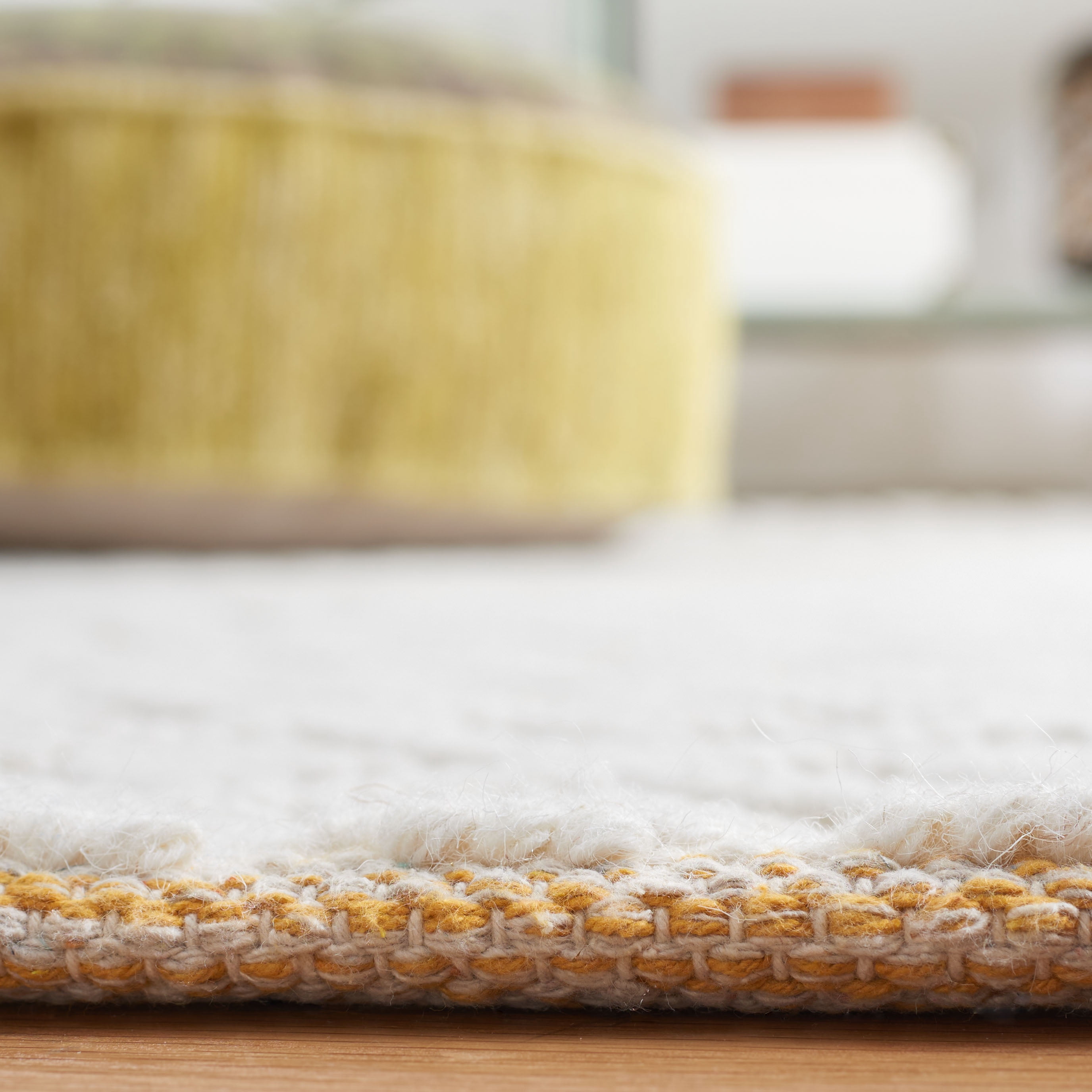 SAFAVIEH Vermont Thurstan Geometric Wool Area Rug, 3' x 5', Ivory/Gold