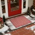 thumbnail image 3 of RUGKING Christmas Rug 2x3 Non Slip Washable Small Holiday Rug Snowflake Clover Printed Xmas Decor Doormat for Entryway Kitchen Bedroom Red on Ivory, 3 of 10