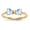 Aquamarine, variant on Garnet Bow Birthstone Ring 14K Yellow Gold, Double Heart Gold Ring for Women, January Birthstone