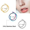 thumbnail image 3 of ONESING 10 Pcs 20G Double Hoop Nose Ring for Single Piercing Nose Rings Hoops Double Nose Rings for Women Nose Ring Hoop for Women Nose Piercing Jewelry, 3 of 5