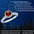 thumbnail image 2 of Gem Stone King 10K Two Tone Gold Red Garnet and Lab Grown Diamond Engagement Ring for Women | 1.31 Cttw | Round 6MM | Gemstone January Birthstone | Size 9, 2 of 6