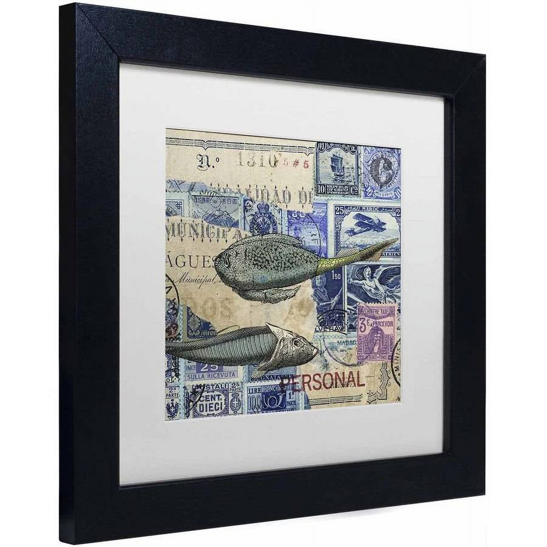 Trademark Fine Art 'Cap Cream Blue' Canvas Art by Nick Bantock, White Matte, Black Frame