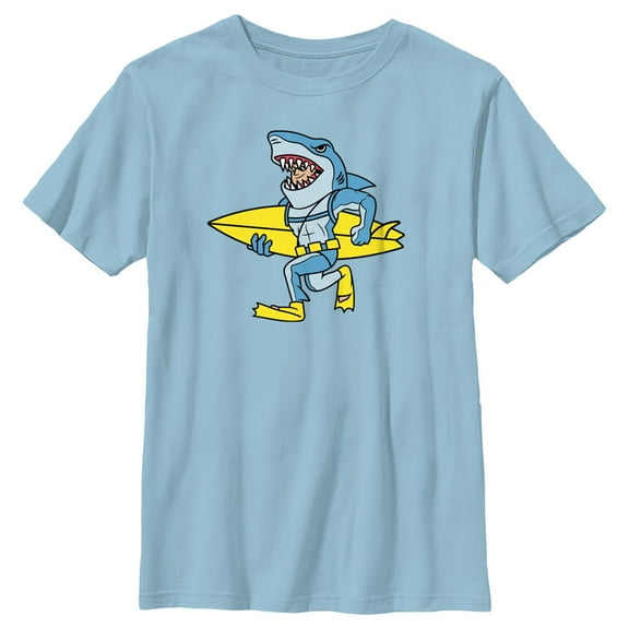 Boy's Fortnite Agent Jones Surfer Shark Graphic Tee Light Blue Large