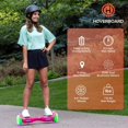 thumbnail image 5 of Bluetooth Hoverboard for Kids 6-12, 6.5" Colorful Luminous Wheels, Max Speed 6.2mph, Dual 250W Motor, Pink, 5 of 9