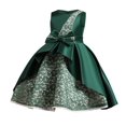 thumbnail image 2 of XXWXYD Girls 𝖥loral Lace Satin Dresses Ball Gowns Princess Dress Pageant Wedding Par𝗍y Double Layer Bow Sash Toddler Kid Formal Gown Celebration Dress Special Occasion, 2 of 9