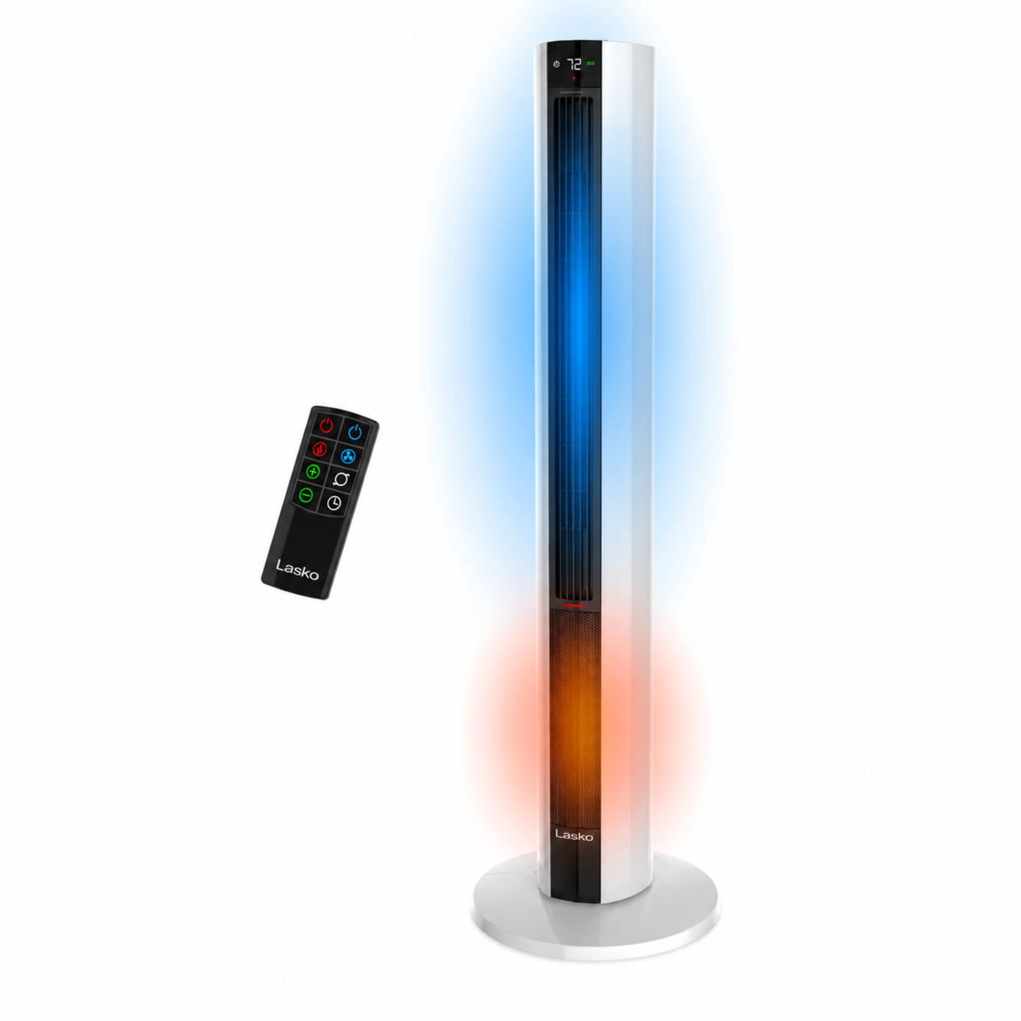 Lasko DUO Comfort FH500 White 3 Heat Speeds, 4 Fan Speeds, Tower Fan and Ceramic Space Heater
